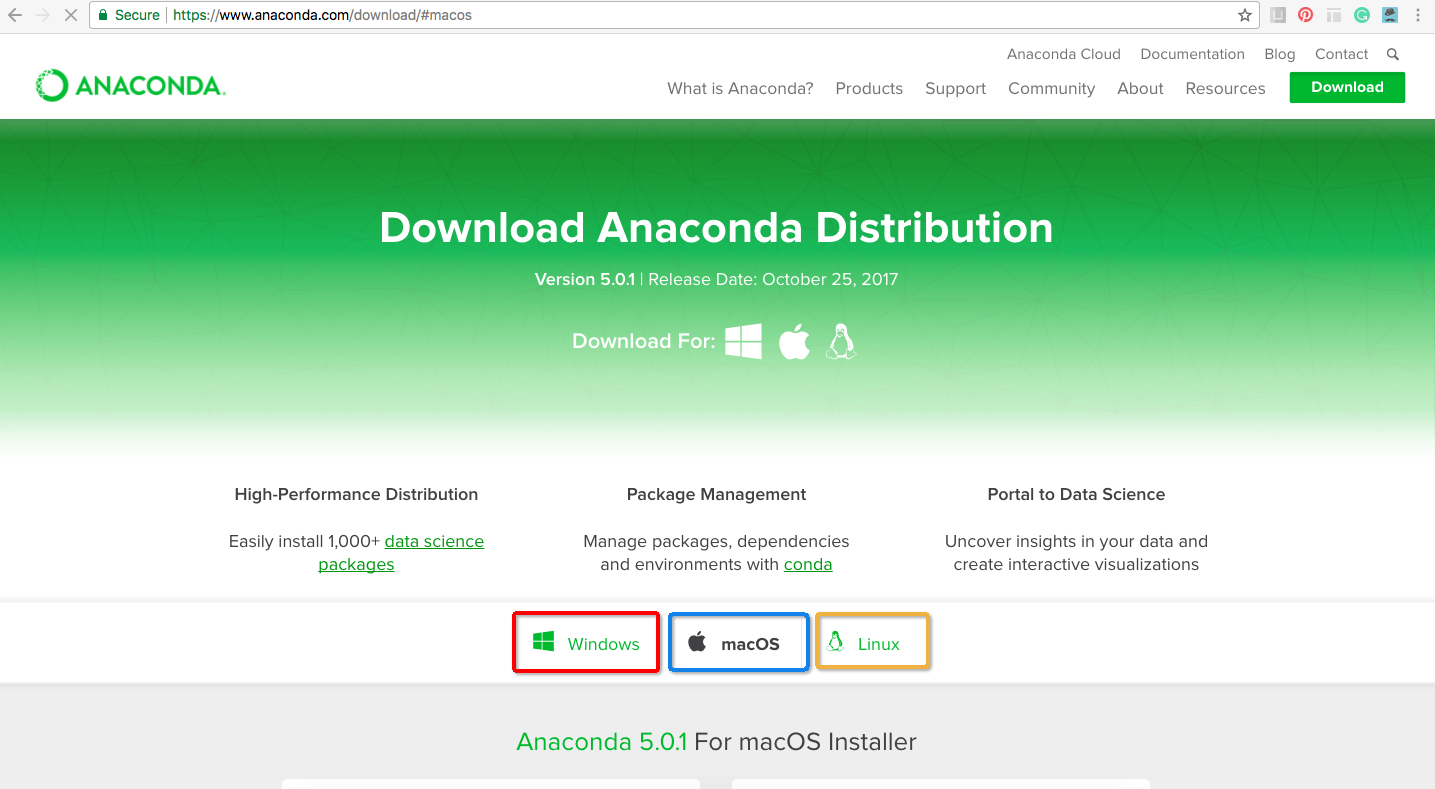 python anaconda download mac